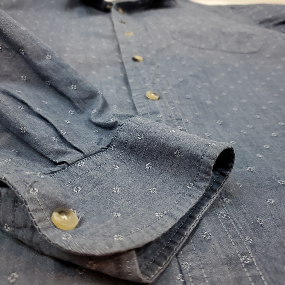 Forever 21 Men Classic Fit Petite Floral Grid Dot Button Up Shirt XL Mens - Picture 13 of 13